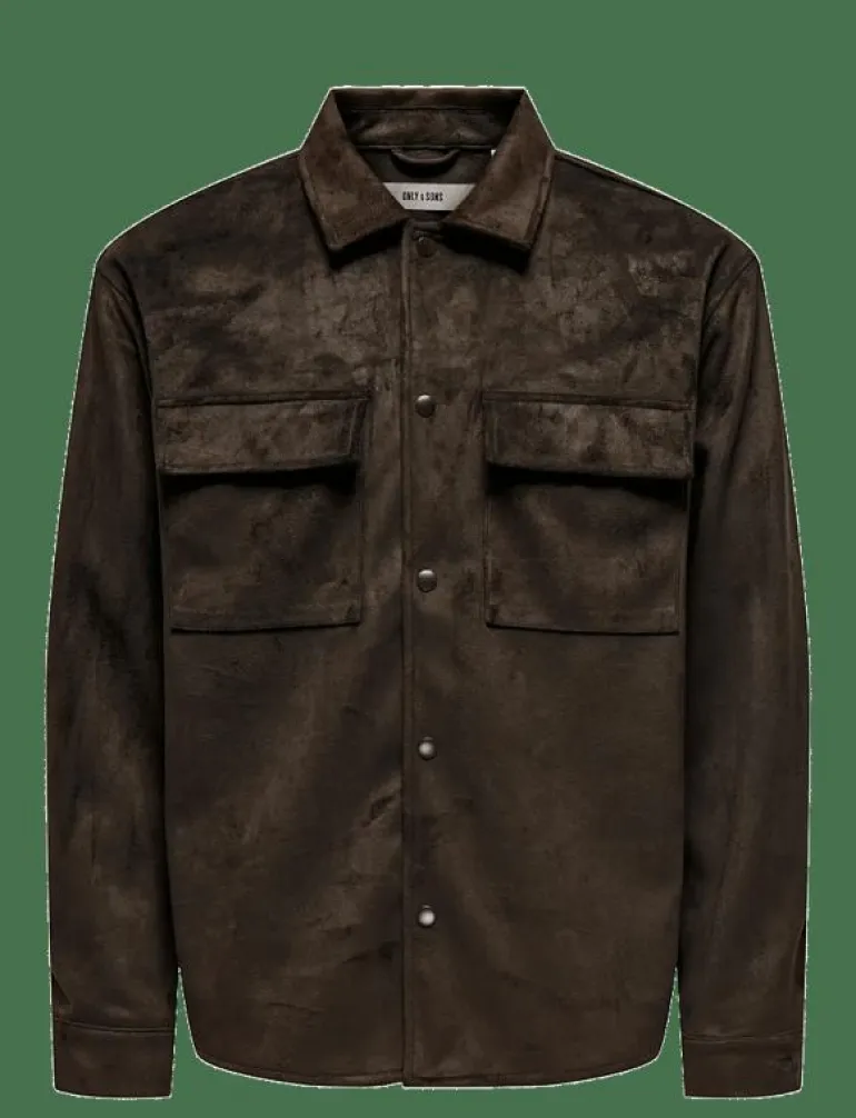 ONSRAVI FAKE SUEDE SHACKET OTW - Skinnjackor