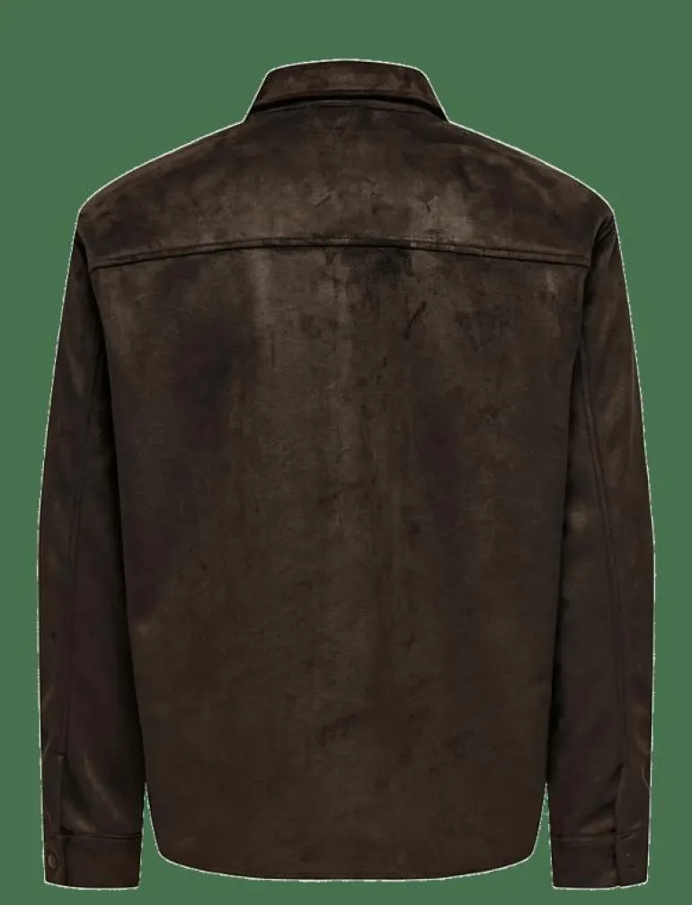 ONSRAVI FAKE SUEDE SHACKET OTW - Skinnjackor