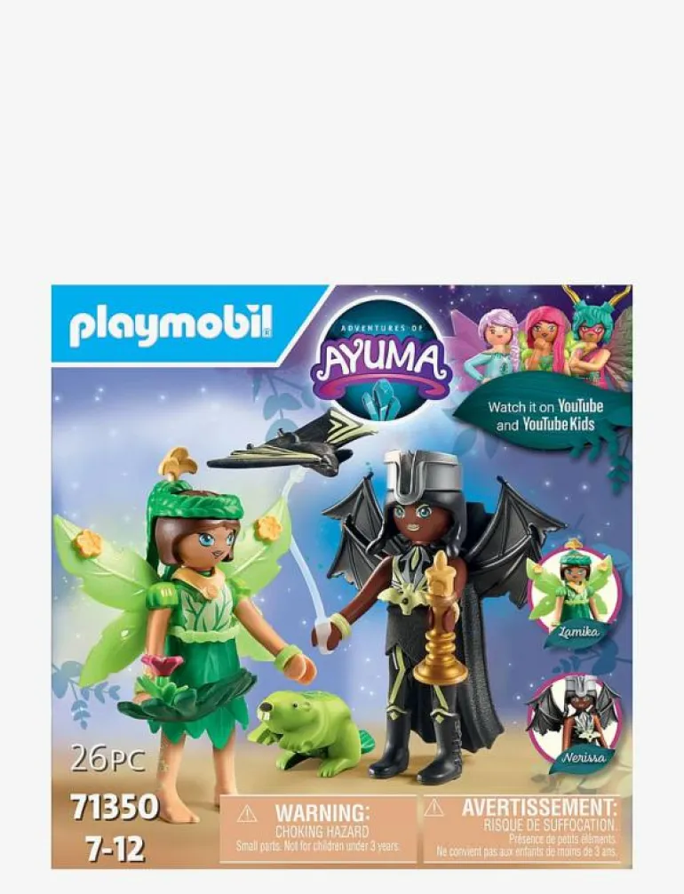 PLAYMOBIL Adventures of Ayuma Forest Fairy & Bat Fairy with Soul Animals - 71350 - Playmobil Adventures of Ayuma