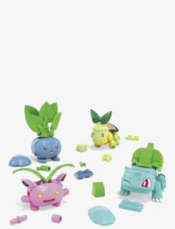 Pokémon Grass-Type Trainer Team Building Toy Kit, 4 Action Figures (118 Pieces) for Kids - Byggsats