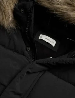 Puffer coat with fur-effect hood - Dunjackor & fodrade jackor