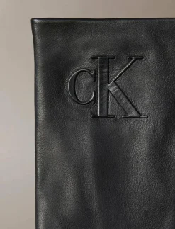 RAISED CK LEATHER GLOVE - Fingervantar