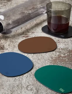 RAW - silicone coaster dark green 12,2x10 cm 6 pcs. pack - Serveringstillbehör