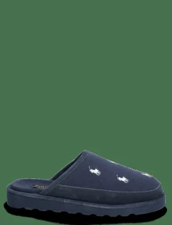 Reade Suede-Trim Polo Pony Scuff Slipper - Inneskor