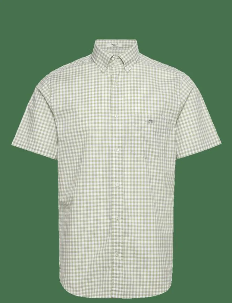 REG CLASSIC POPLIN GINGH SS SHIRT - Kortärmade