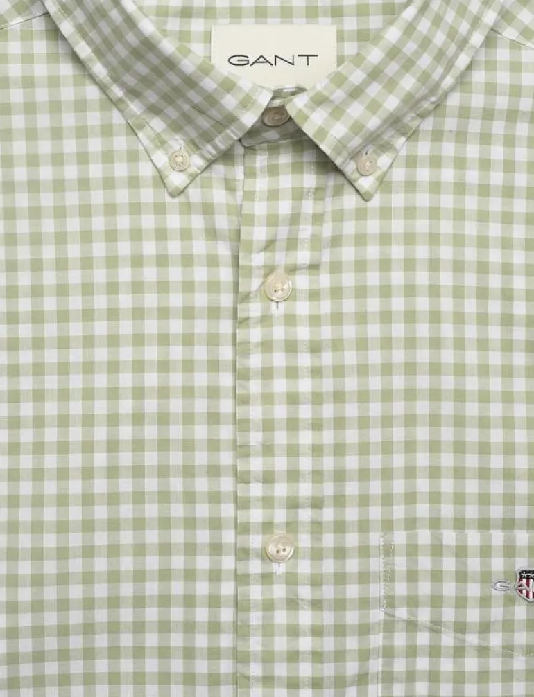 REG CLASSIC POPLIN GINGH SS SHIRT - Kortärmade