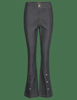 90s Stretch Button Front Jeans - Utsvängda jeans