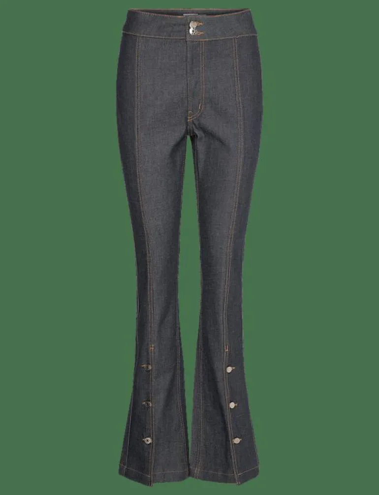 90s Stretch Button Front Jeans - Utsvängda jeans