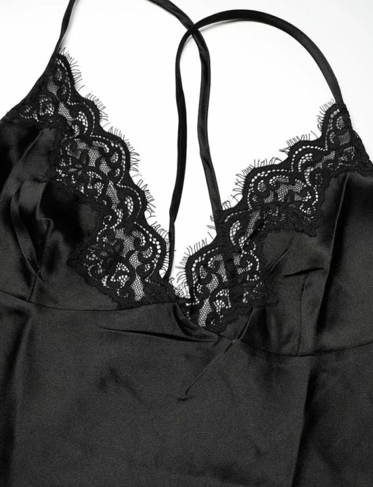 SD LONG SATIN LACE MYA - Nattlinnen