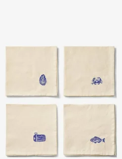 Servetter 4-pack La mer - Tygservetter