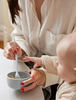 Silicone Baby Bowl 2-Pack Quiet Grey - Serveringsset