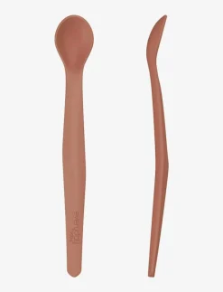Silicone Baby Spoon Nature Red - Serveringsset