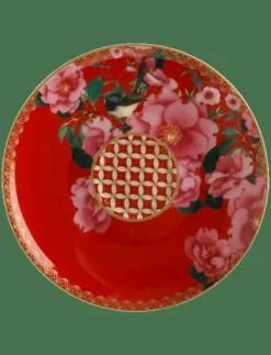 Silk Road Demi cup & saucer Red 2-psc - Tekoppar