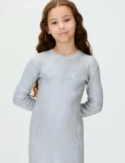SILVER COATED LS SWEATER DRESS - Långärmade vardagsklänningar