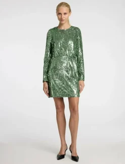 SLFARI-COLYN LS SHORT SEQUINS DRESS B - Korta klänningar