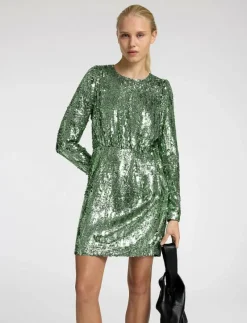 SLFARI-COLYN LS SHORT SEQUINS DRESS B - Korta klänningar