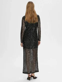 SLFNOEL LS ANKLE SEQUINS DRESS B - Maxiklänningar