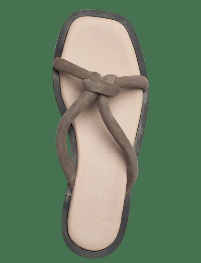 SLFSARA PADDED SUEDE SLIDER - Sandaler
