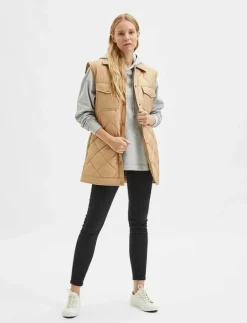 SLFTINNA LONG QUILTED VEST - Quiltade västar