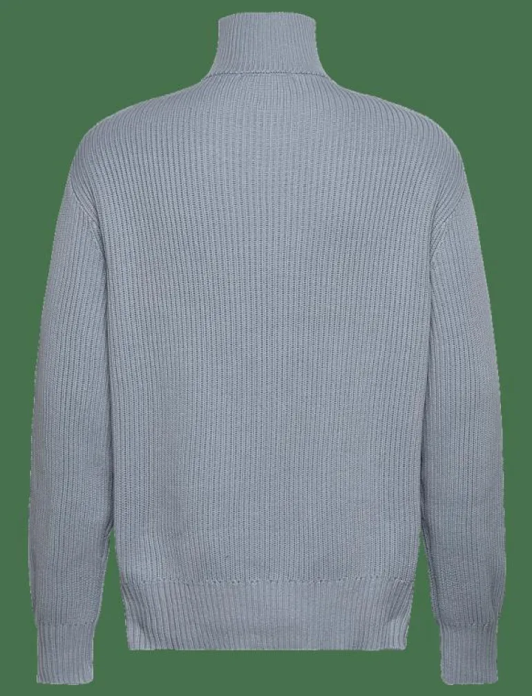 SLHDRY LS KNIT RELAXED HALF ZIP - Stickat
