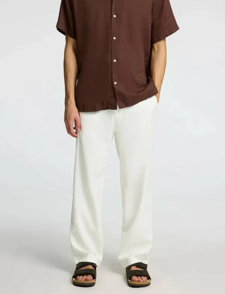 SLH220-LOOSE BRODY LINEN BLD PANT NOOS - Linnebyxor