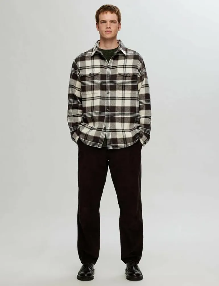 SLHRLXPABLO WOOL BLEND OVERSHIRT - Rutiga skjortor