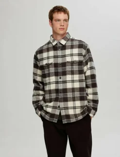 SLHRLXPABLO WOOL BLEND OVERSHIRT - Rutiga skjortor