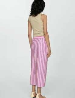 Slit striped skirt - Midi kjolar