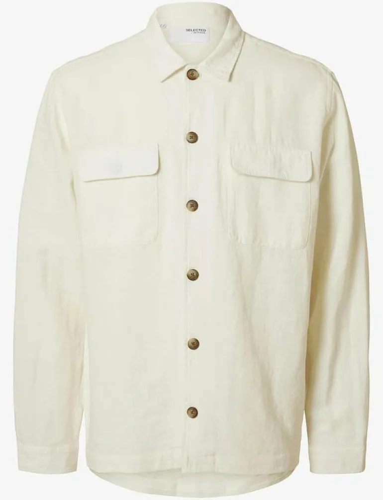 SLM-LEROY LINEN BLEND OVERSHIRT LS NOOS - Jackor & rockar