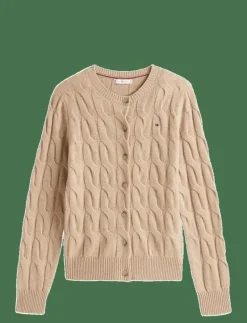 SOFT WOOL CABLE C-NK LS CARDIGAN - Koftor
