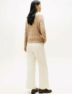 SOFT WOOL CABLE C-NK LS CARDIGAN - Koftor