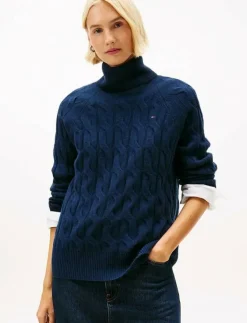SOFT WOOL CABLE ROLL-NK LS SWT - Polotröjor