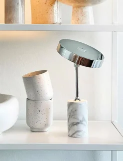 Starlight LED rechargeable table lamp chrome white marble - Bordslampor