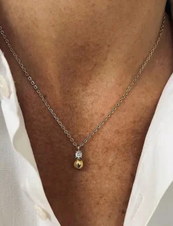 Stella Bead Necklace Silver - Halsband med hänge