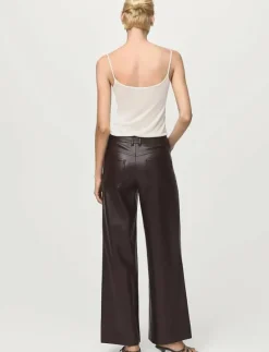 Straight-leg faux-leather trousers - Skinnbyxor