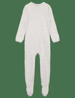 STRIPED JERSEY FULL BODY W. BACK OPENING - Långärmad bodysuit