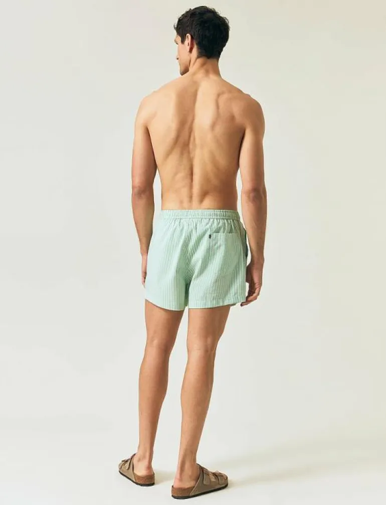 Striped Seersucker Swim Trunks - Badbyxor