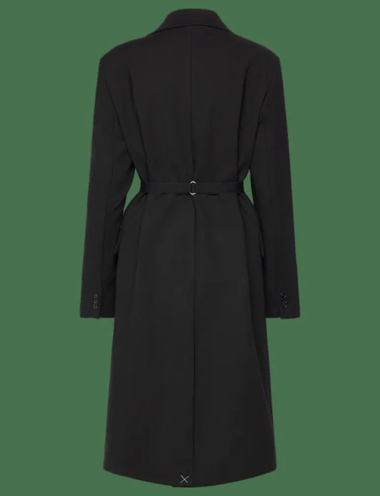 Structured double fabric coat with belt - Ullkappor