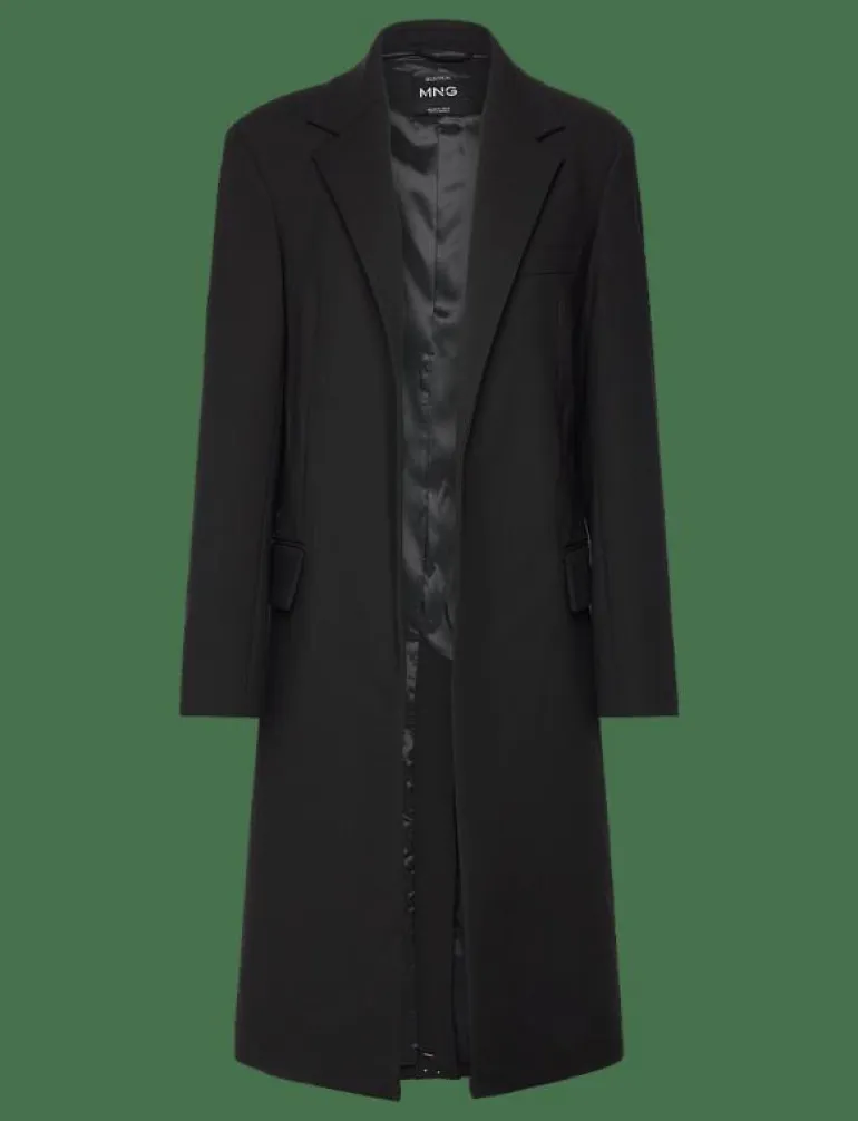 Structured double fabric coat with belt - Ullkappor