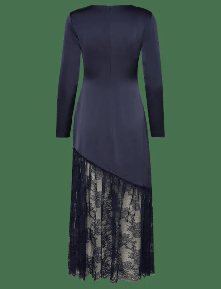 Suki Diagonal Cut Lace Midi Dress - Midiklänningar