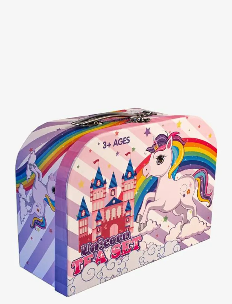 Tea set in suitcase w. unicorn motives - Leksakskök & Tillbehör