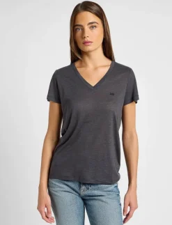 V NECK TEE - T-shirts