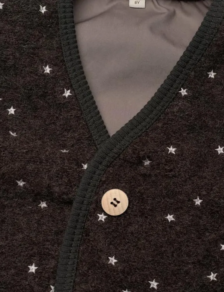Vest Wool Emb. w. Lining - Väst