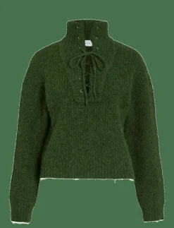 VIGLEEBA HIGH NECK L/S RIB KNIT TOP - Polotröjor