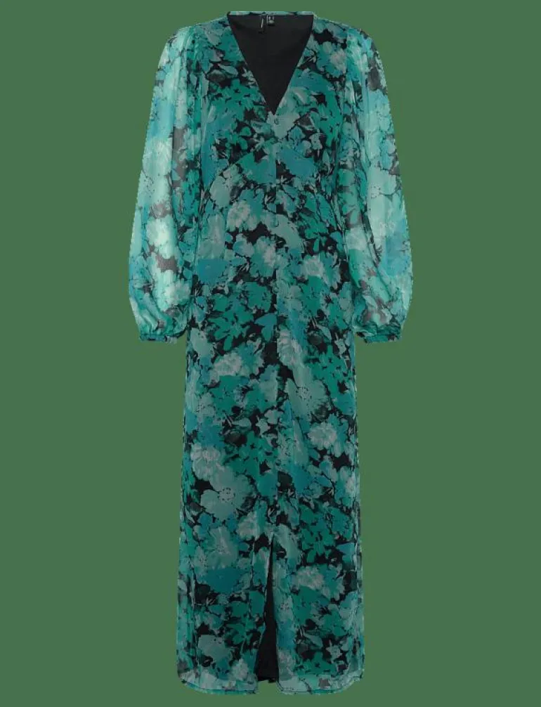 VMSMILLA LS V-NECK ANKLE DRESS WVN - Maxiklänningar