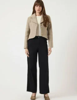 YASTHELA LS WOOL BLEND SHORT JACKET - EX - Enkelknäppta kavajer