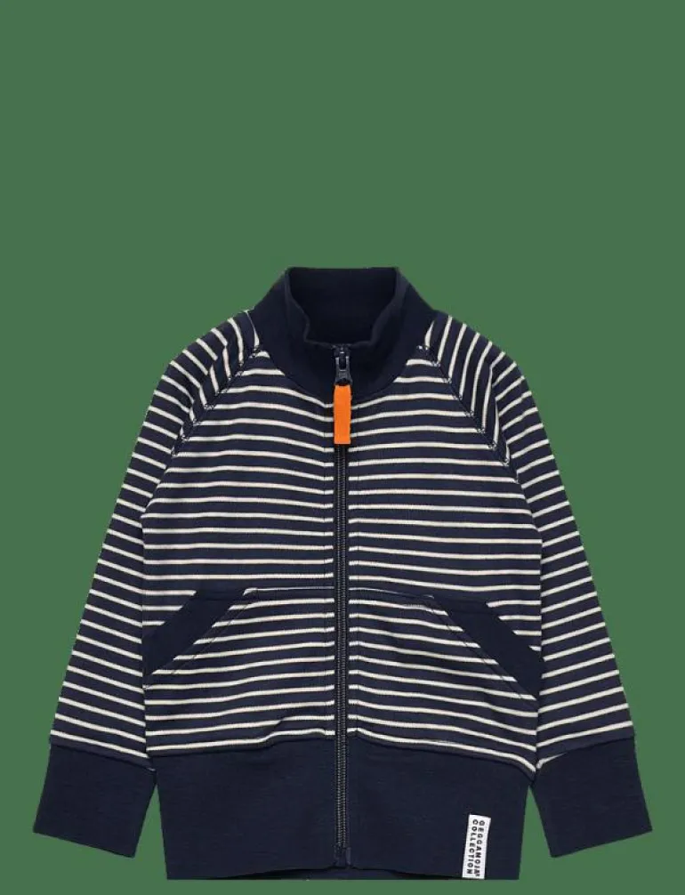 Zip sweater Navy beige stripe - Sweatshirts
